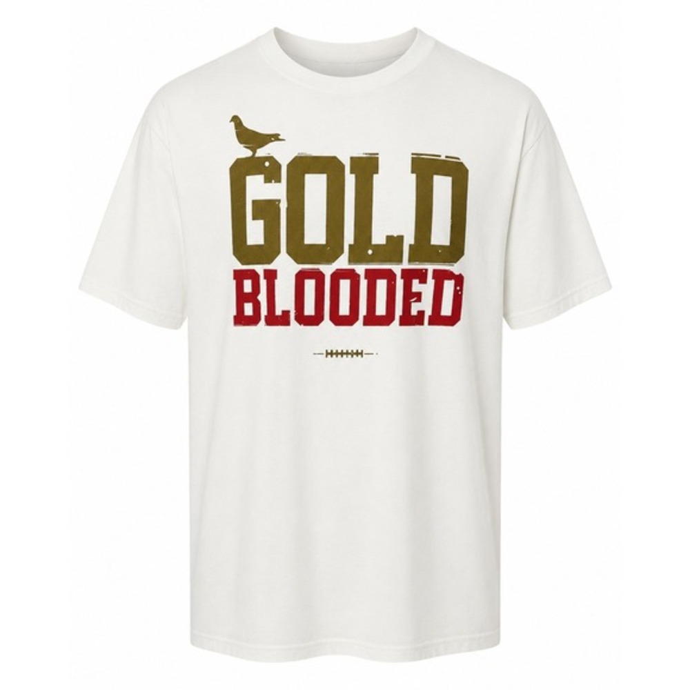 Adapt San Francisco Mens‎ T Shirt XL Gold Blooded Pigeon Football Graphic Tee